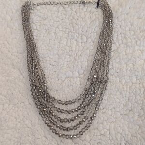 Elegant Silver Multi-Layer Necklace